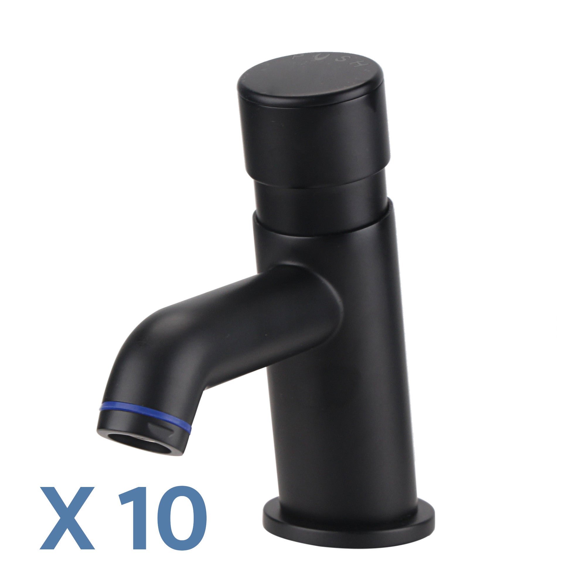 Vision non concussive time adjustable basin single tap modern - black (hot & cold indicators) - 10 pack